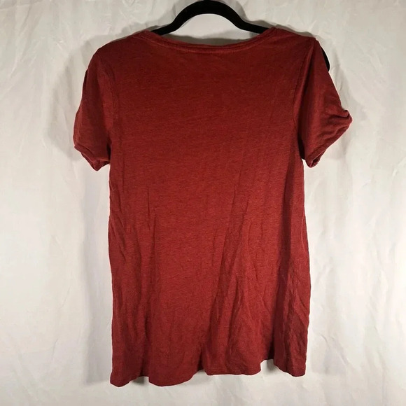 Athleta Top Women's Small Red Shirt Short Sleeve Crew Neck 100% Linen - Picture 8 of 10